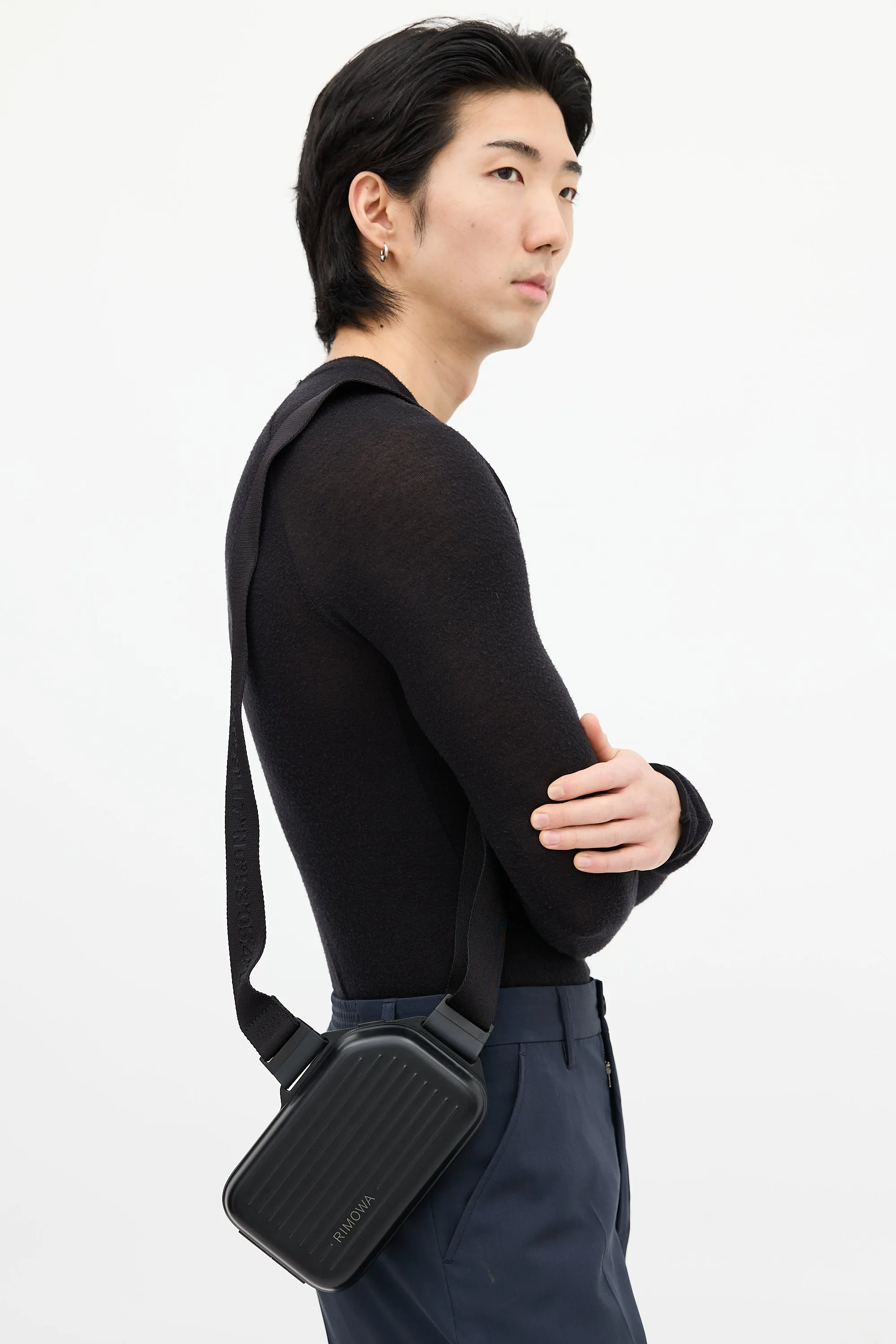 Black Aluminum Sling Clutch Bag