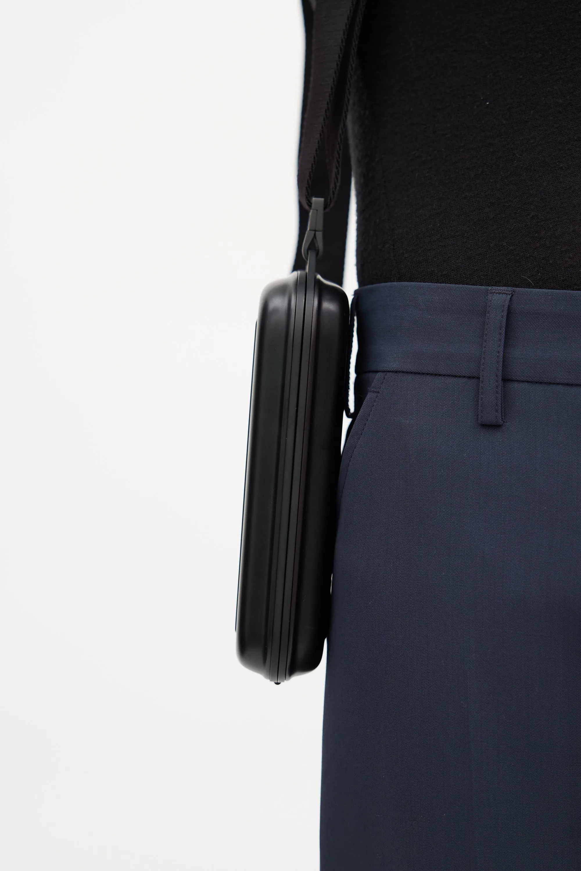 Black Aluminum Sling Clutch Bag