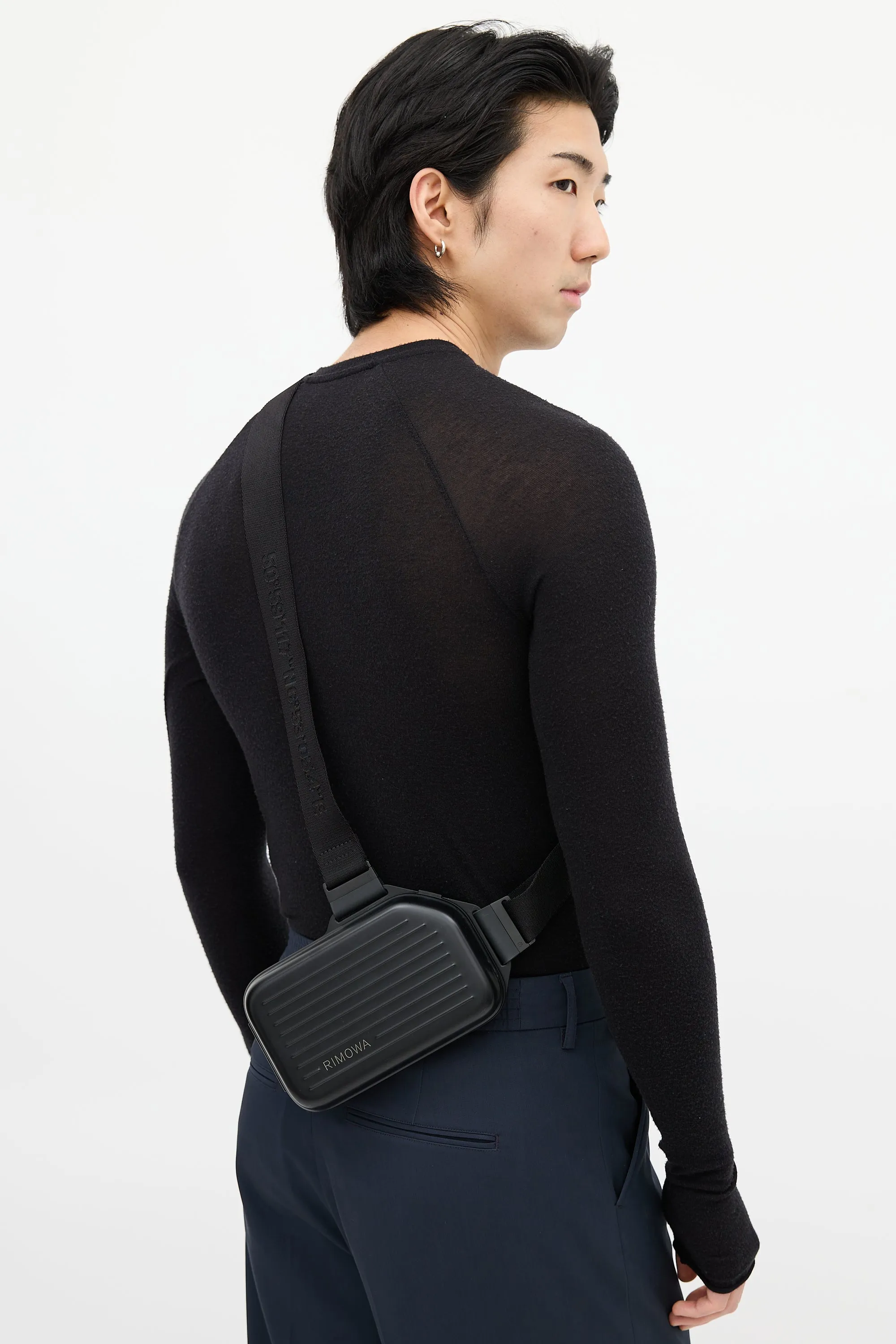 Black Aluminum Sling Clutch Bag