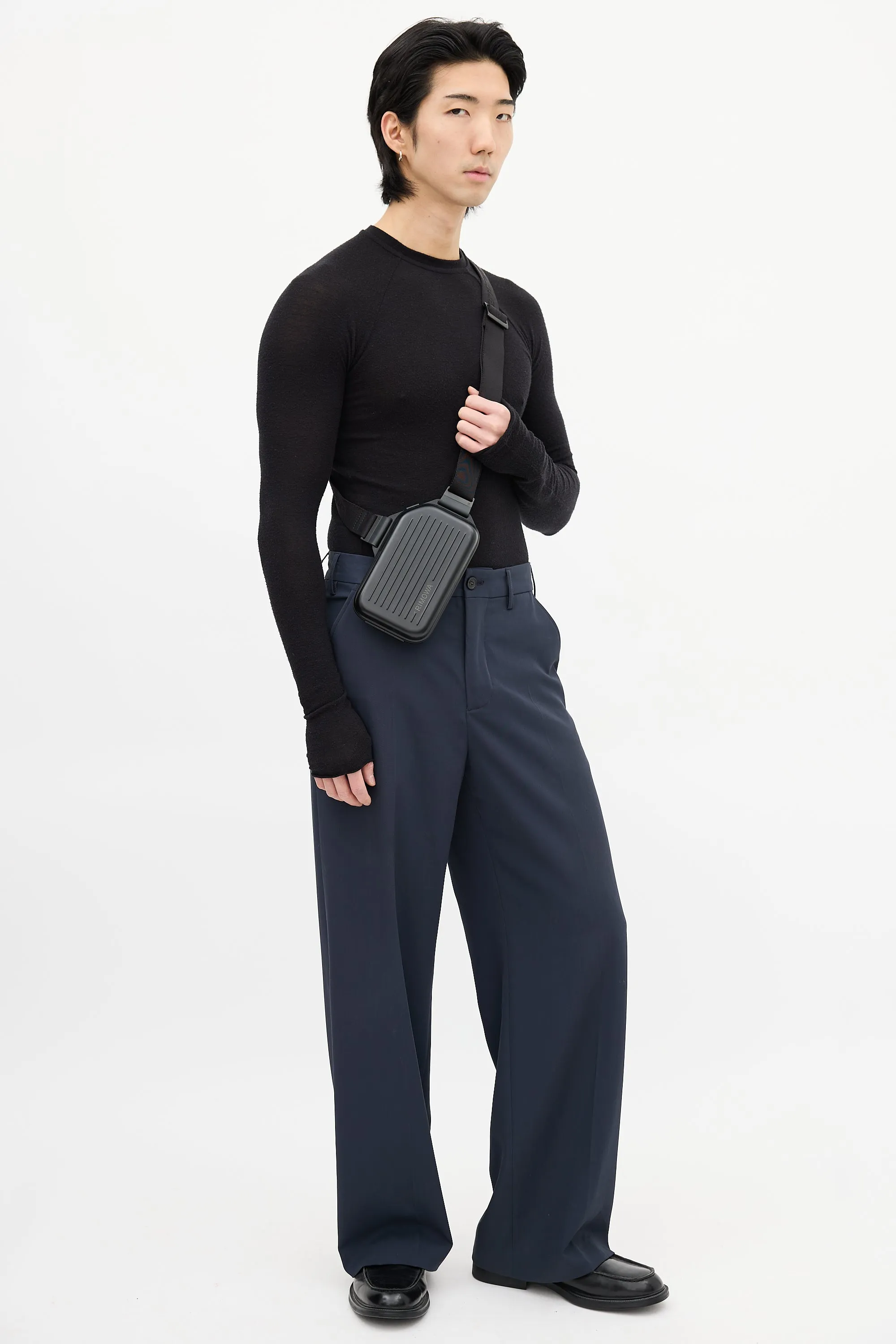 Black Aluminum Sling Clutch Bag