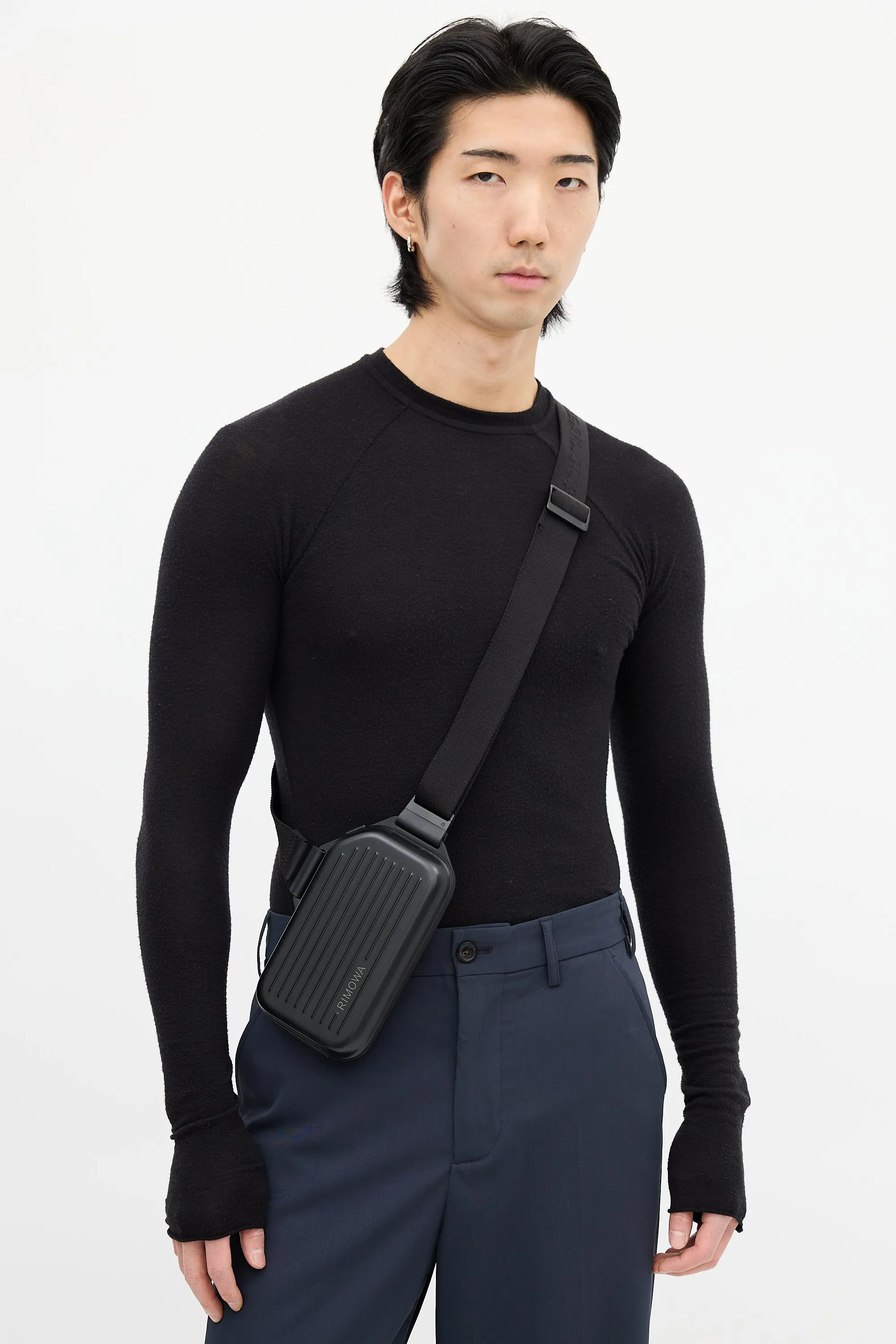 Black Aluminum Sling Clutch Bag