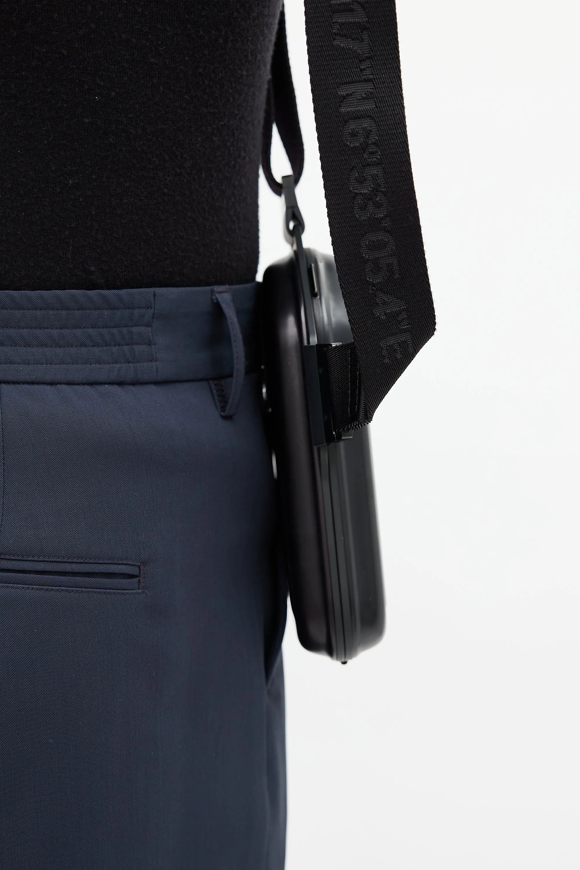 Black Aluminum Sling Clutch Bag