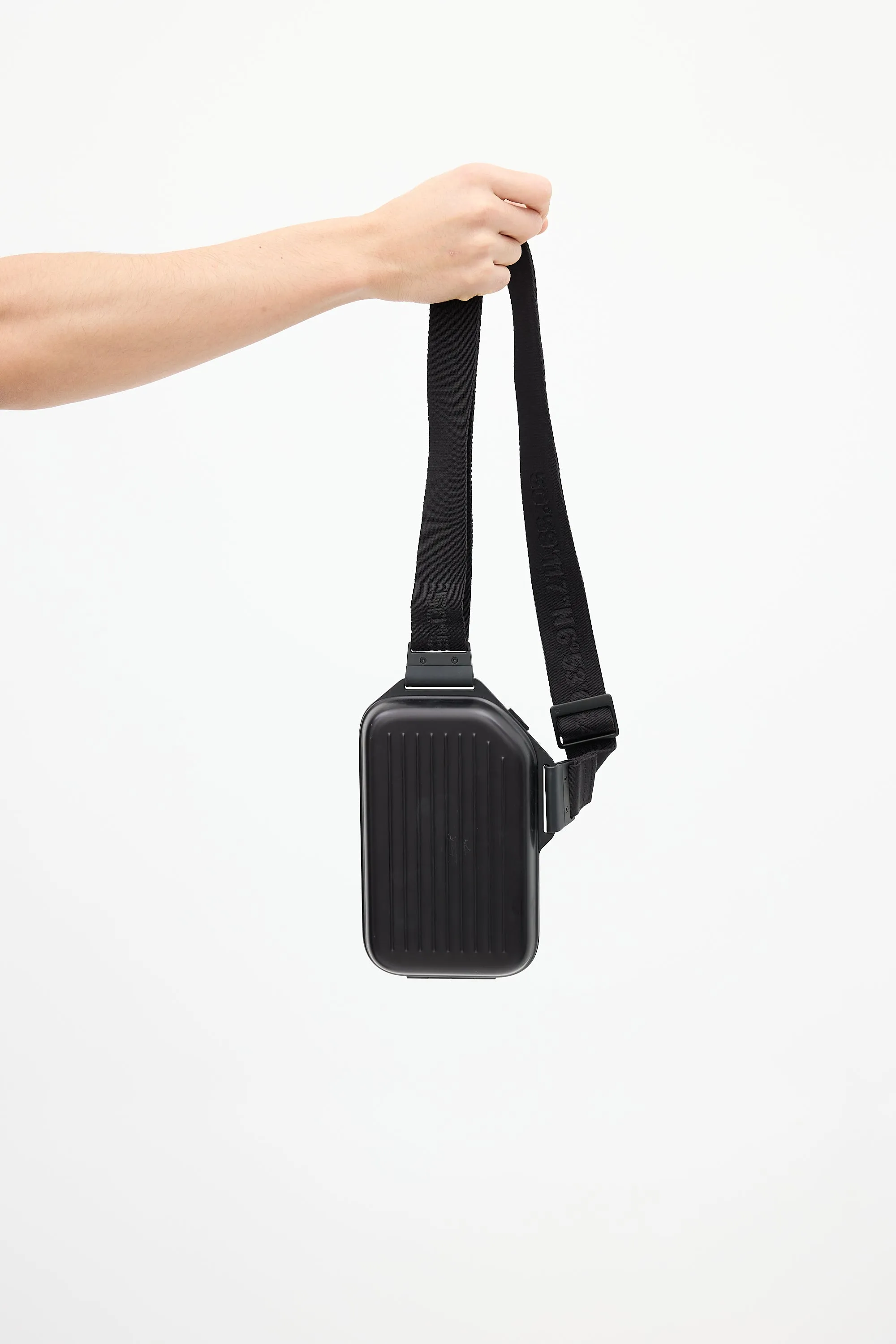 Black Aluminum Sling Clutch Bag
