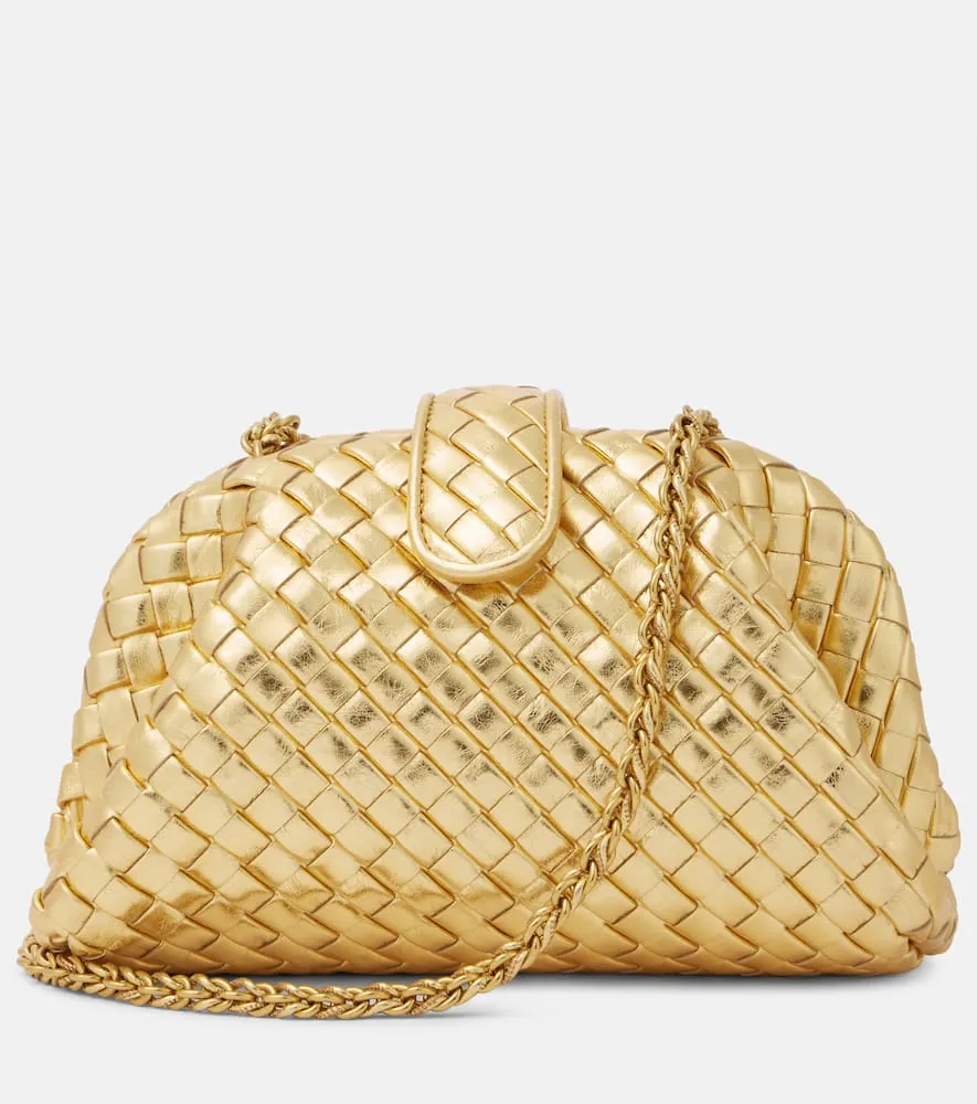 Bottega Veneta Lauren 1980 Small mirrored leather clutch