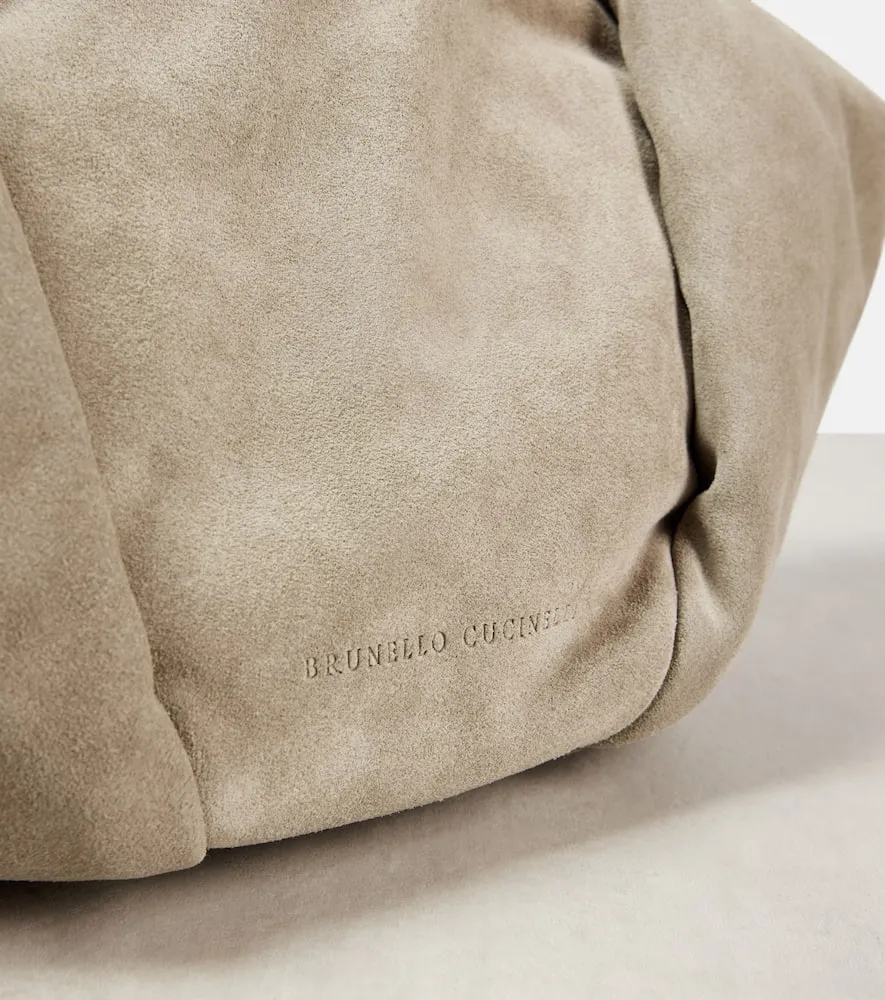 Brunello Cucinelli Fold-Over Small suede clutch