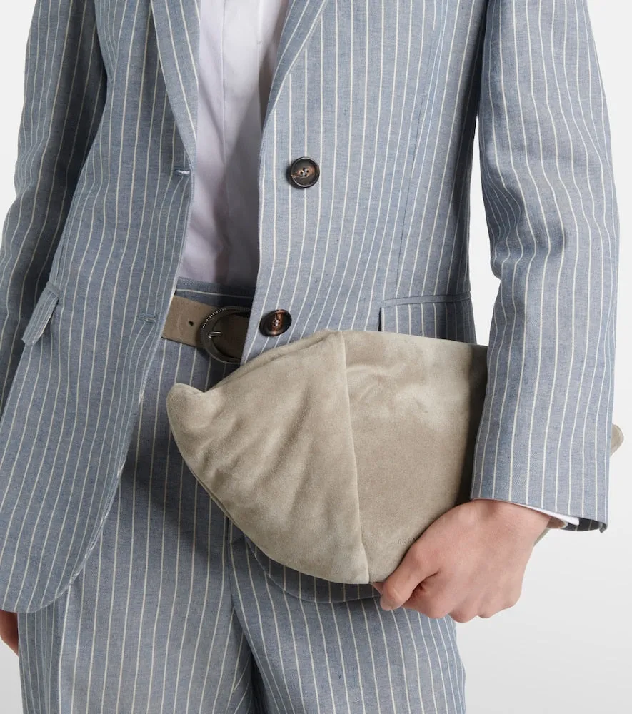 Brunello Cucinelli Fold-Over Small suede clutch