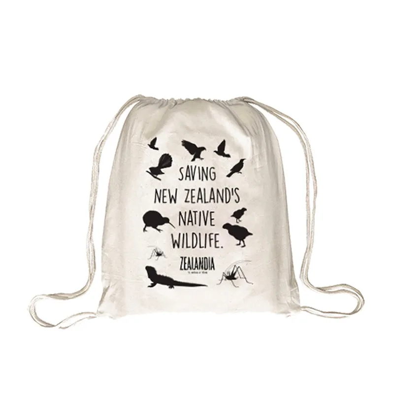 Ecobags Natural Calico Drawstring Backpack/Sling Bag