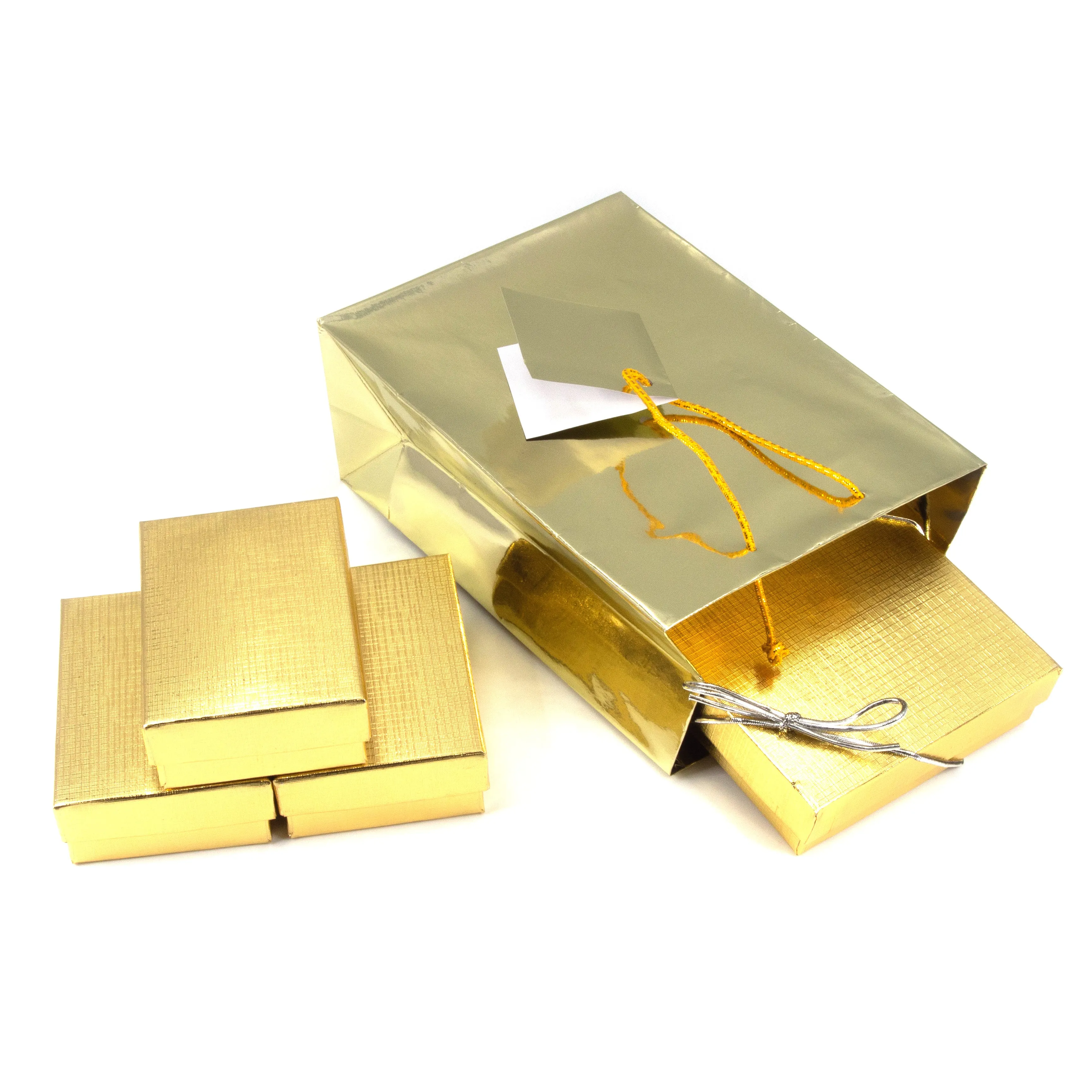 Glossy Metallic Gold Paper Tote Gift Bag