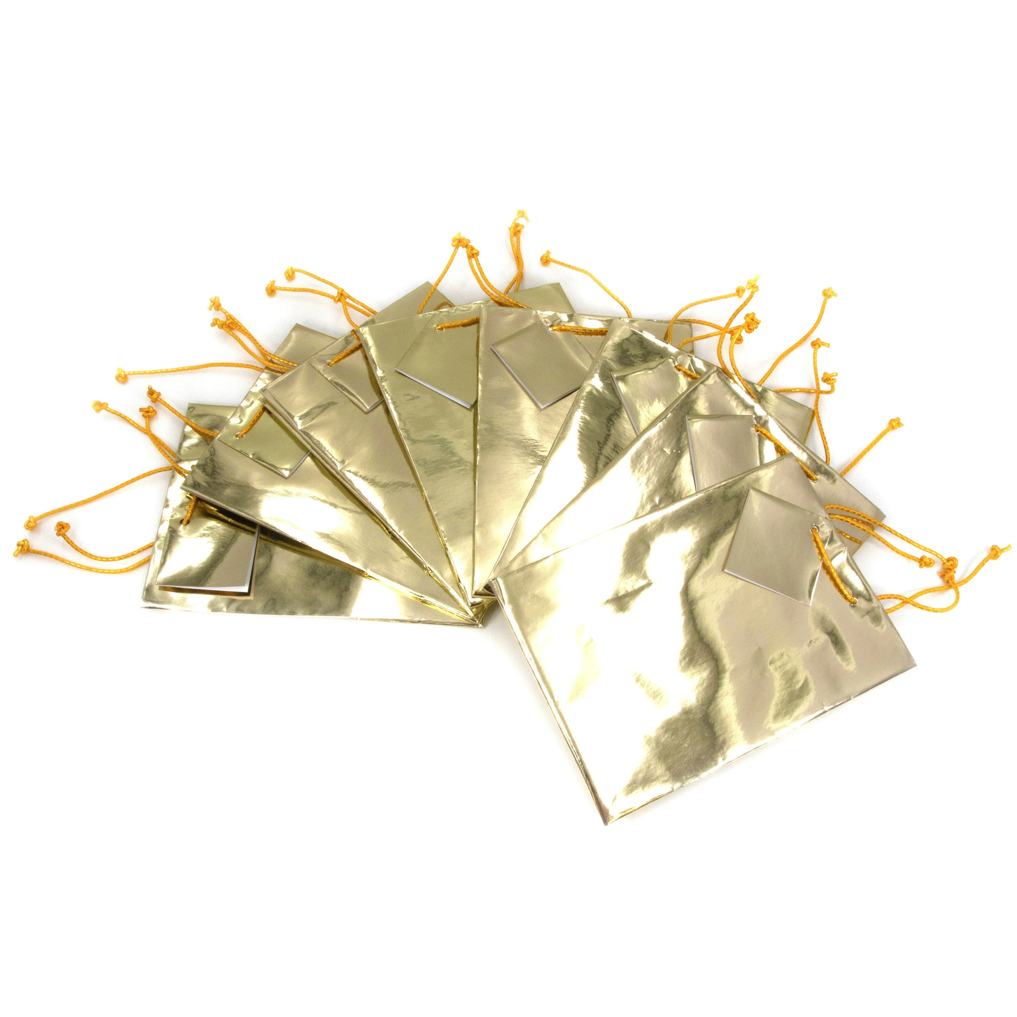 Glossy Metallic Gold Paper Tote Gift Bag
