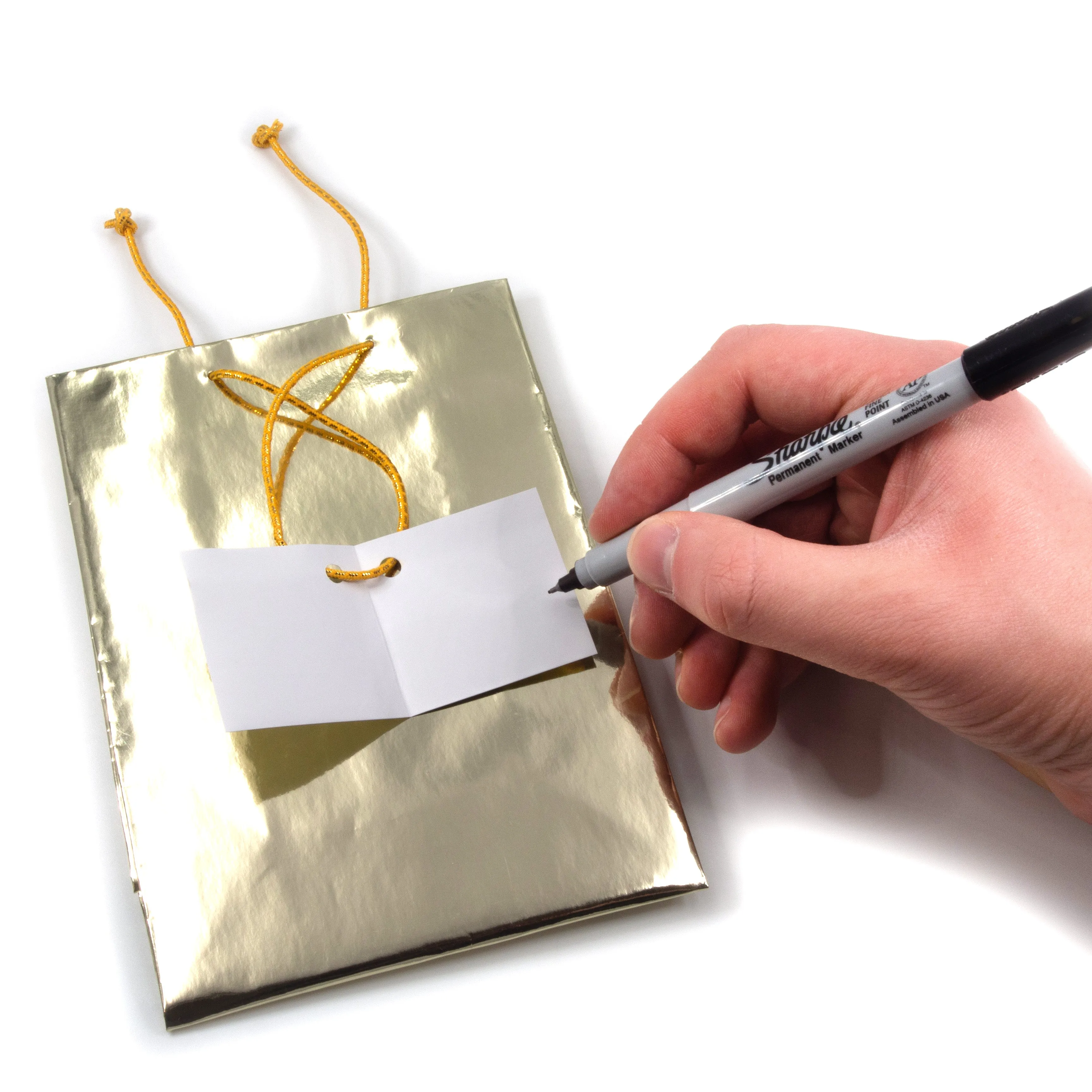 Glossy Metallic Gold Paper Tote Gift Bag