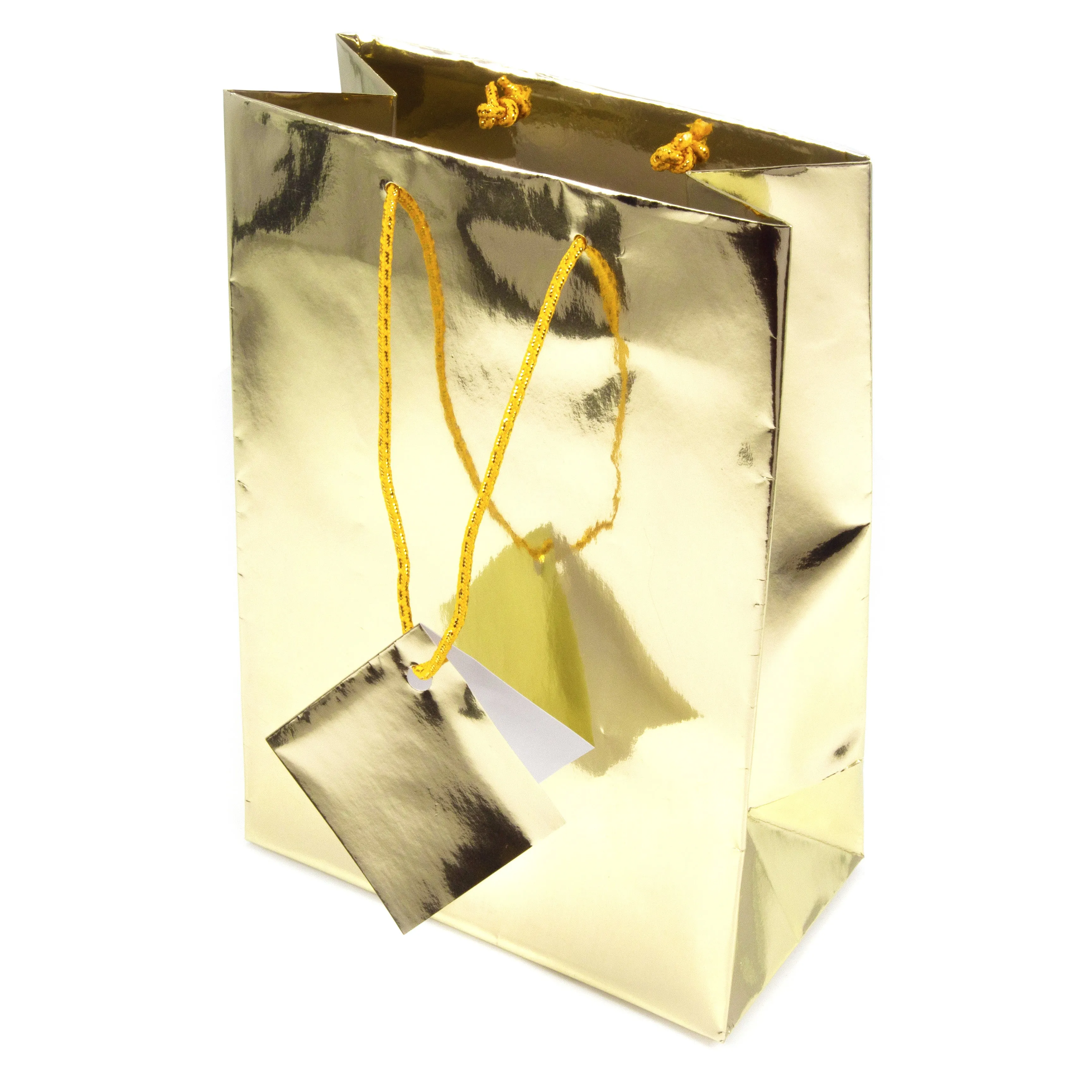 Glossy Metallic Gold Paper Tote Gift Bag