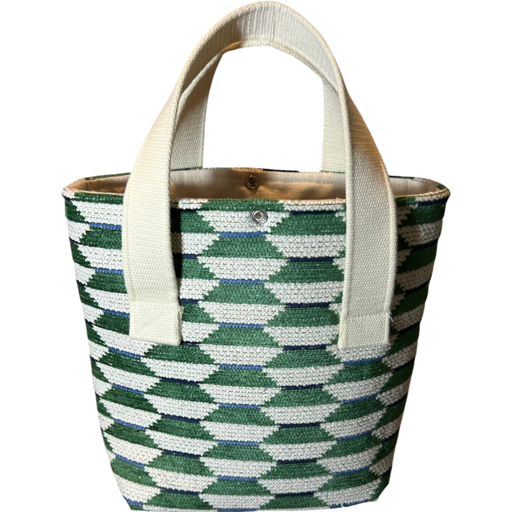 Kelly Green Geometric Wine Tote (Double Bottle)
