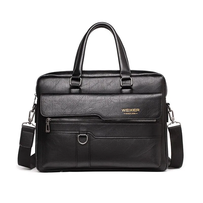 Men Briefcase Bag for Documents Designer Leather Luxury Brand Men's Business Travel Bag A4 Document Organizer handbag