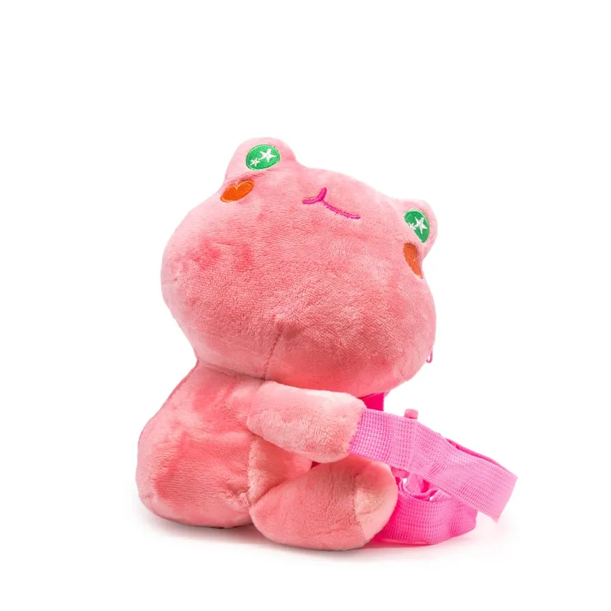 Pink Frog Plush Sling Bag