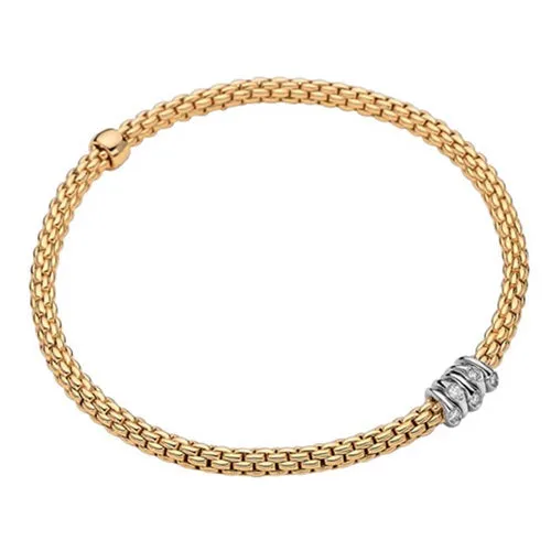 Prima Flex'It Bracelet with Diamonds, Large - 18ct Yellow Gold - 746BBBRL-GB