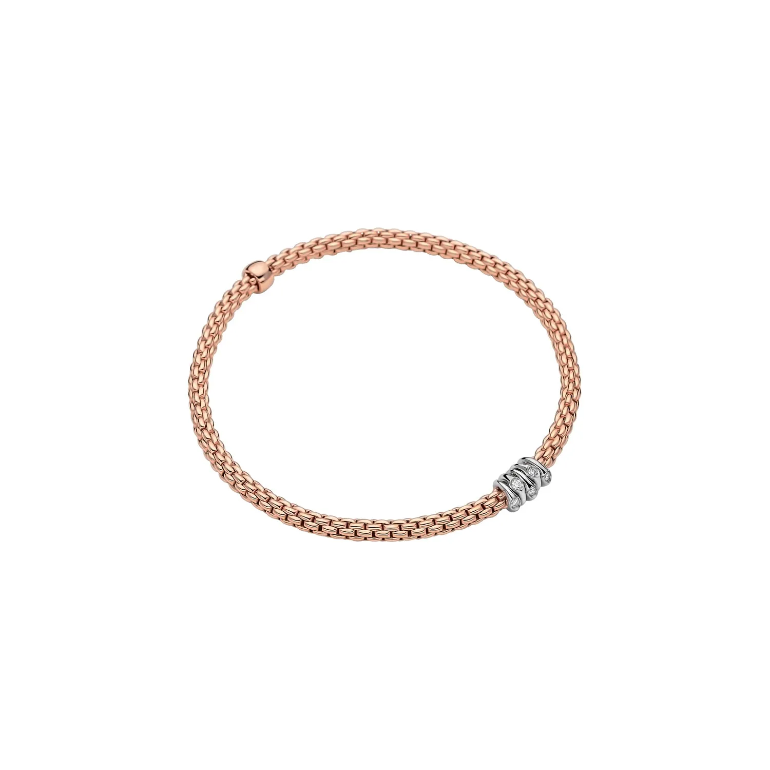 Prima Flex'It Bracelet With Diamonds, XS - 18ct Rose Gold - 74608BX_BB_R_XBX_0XS
