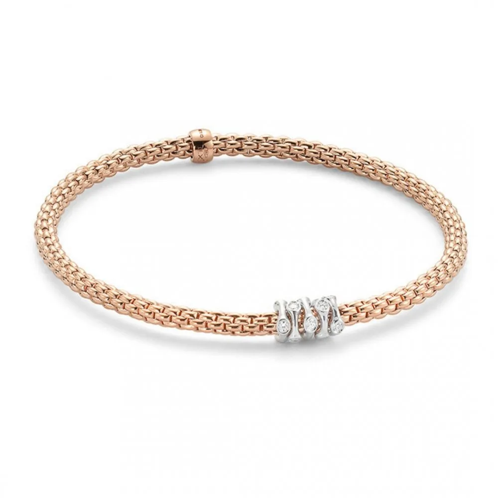 Prima Flex'It Bracelet With Diamonds, XS - 18ct Rose Gold - 74608BX_BB_R_XBX_0XS