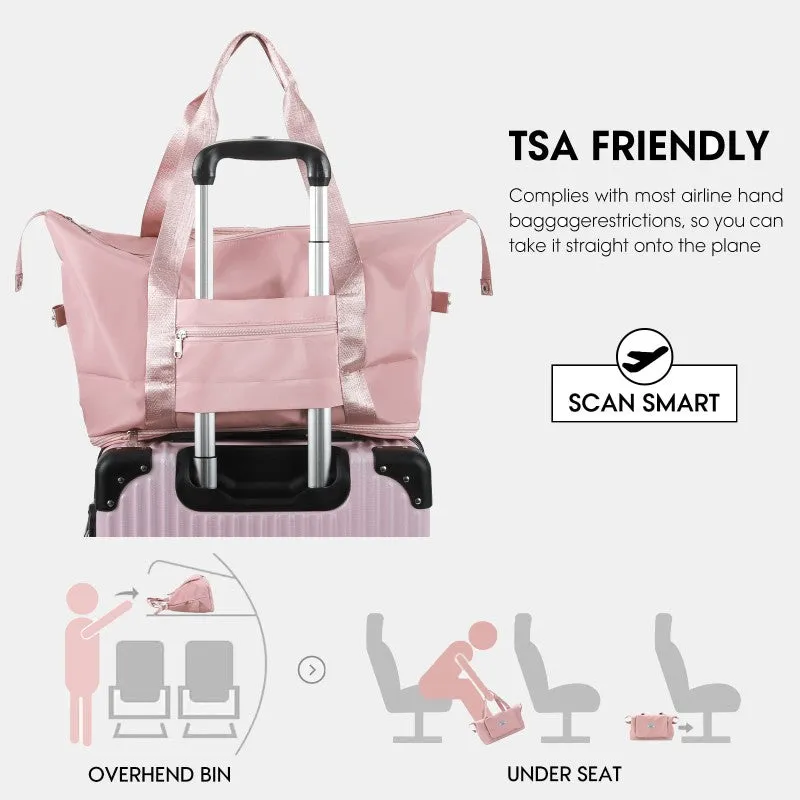 Travel Duffle Bag Extra Large Foldable Tote with Dry Wet Separation Pocket