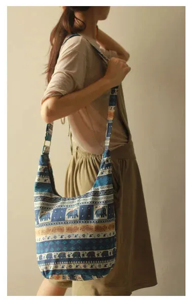 UAKISS  -  Bohemian Pure Handmade Adjustable Strap Bags Classic Vintage Fringe Ball Bags Women Shoulder Crossbody Bag Cotton Canvas