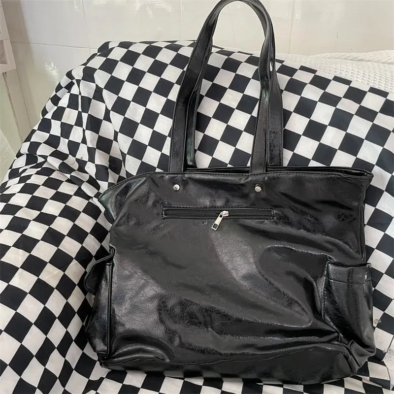 Uakiss PU Soft Leather Fashion Chain Handbags Women Y2k Aesthetic Star Sequined Shoulder Bags Vintage Streetwear Underarm Bag All Match