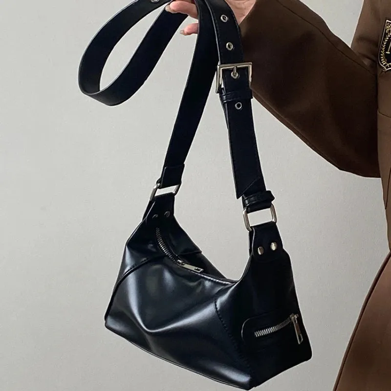 Uakiss Streetwear All Match Casual Women's Handbags Vintage Y2k Aesthetic Simple Shoulder Bag Fashion Trendy Punk Female Crossbody Bags